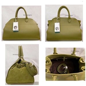 NWT Anna Paola Moss Green Italian Leather & Suede Large Purse/ Crossbody Bag